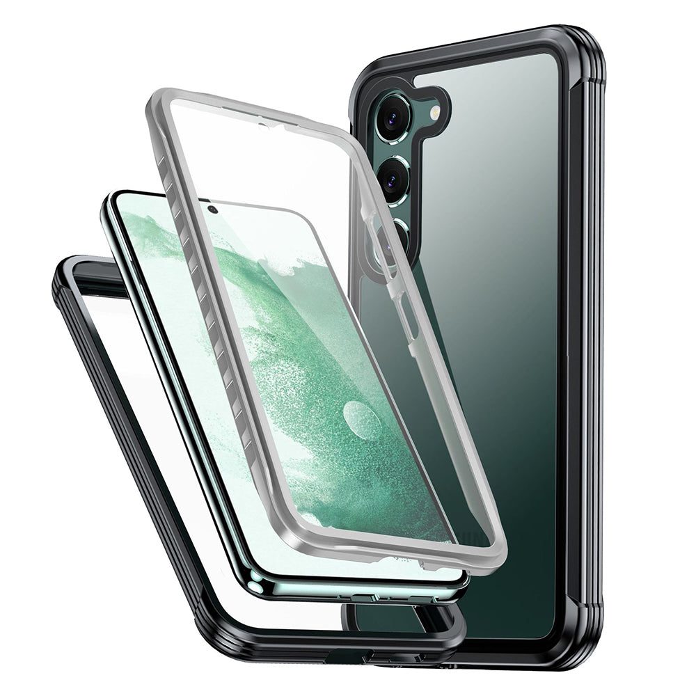 For Samsung Galaxy S23 PC + TPU Phone Case Full Protection Clear Phone Cover with PET Screen Protector For Samsung Galaxy S23 PC + TPU Phone Case Full Protection Clear Phone Cover with PET Screen Protector